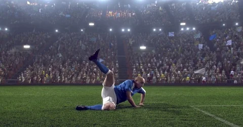 Soccer player makes a dramatic play | Stock Video | Pond5