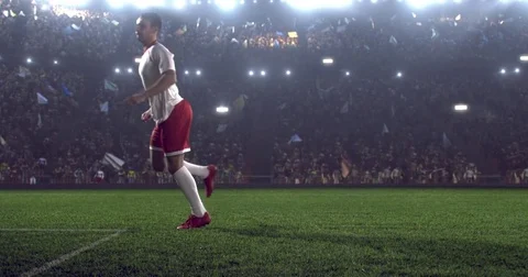 Soccer player makes a dramatic play Stock Footage 77128875