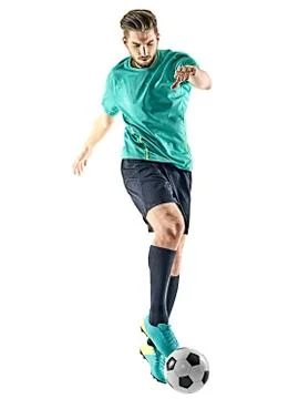 Soccer player man isolated Stock Photos