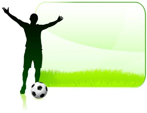 Soccer Player with Nature Frame Stock Illustration