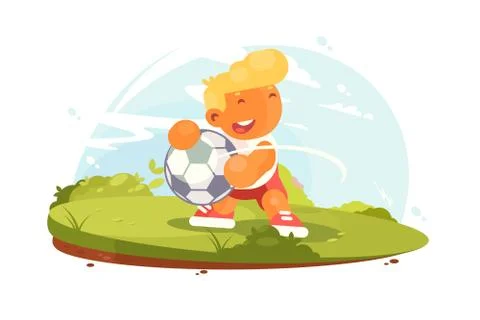 Soccer player playing on field Stock Illustration