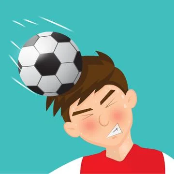 Soccer player playing head Stock Illustration