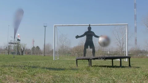 Soccer Player Playing Trying to Score a Goal. Stock Footage 126883701