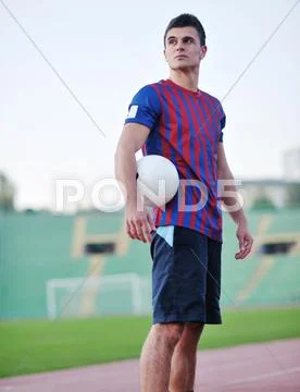 Soccer player portrait Stock Photos