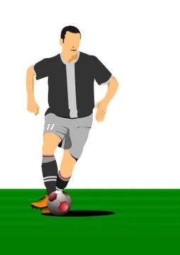 Soccer player poster. vector illustration Stock Illustration