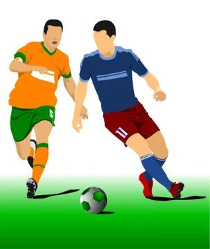 Soccer player poster. vector illustration Stock Illustration