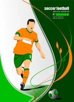 Soccer player poster. vector illustration Stock Illustration