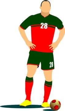 Soccer player poster. Vector illustration Stock Illustration