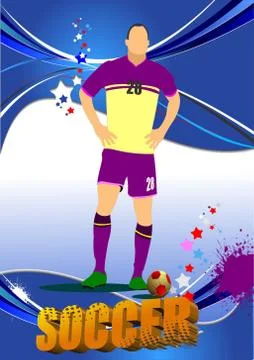 Soccer player poster. Vector illustration Illustrazione stock