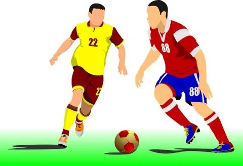 Soccer player poster. Vector illustration Stock Illustration