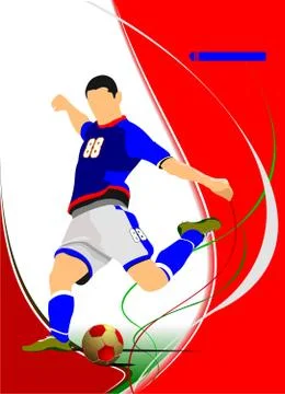 Soccer player poster. Vector illustration Stock Illustration