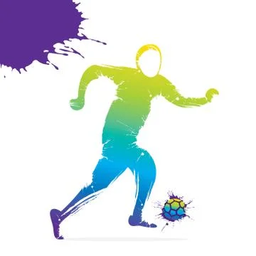 Soccer player ready for kicking Stock Illustration