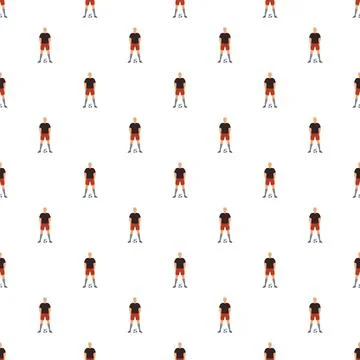 Soccer player seamless pattern on white background イラスト素材