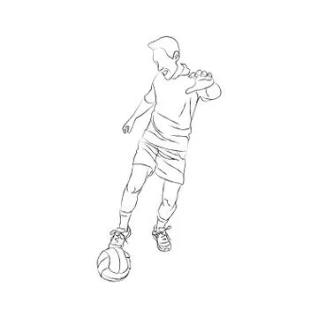 Soccer player sketch Stock Illustration