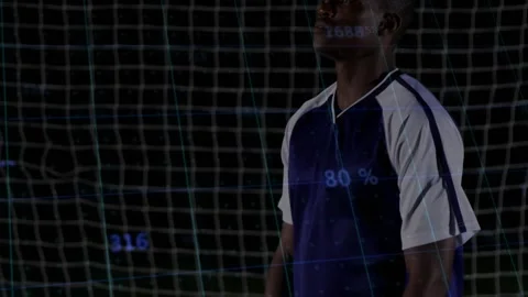 Soccer player tracking incoming ball, timing header to goal, celebrating with Stock Footage 330856775