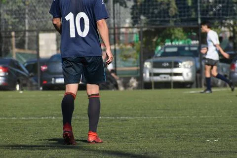 Soccer player walking 스톡 사진