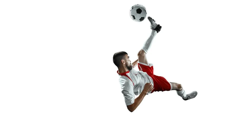 Soccer player on a white background Stock-Fotos