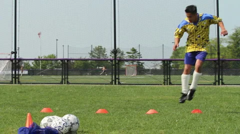 Soccer player working out Stock Footage 6116203