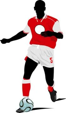 Soccer players. Colored Vector illustration for designers Stock Illustration