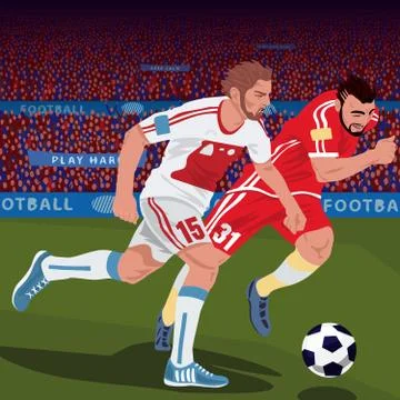 Soccer players from different teams Illustrazione stock