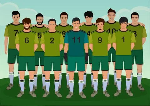 Soccer players Stock Illustration