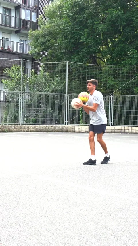 Soccer players practicing ball control and passing drills Stock Footage 316693311