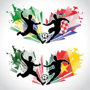 Soccer players representing different countries イラスト素材