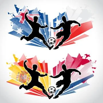 Soccer players representing different countries イラスト素材