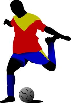 Soccer players. Vector illustration Stock Illustration