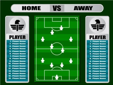 Soccer playing field with strategy elements. Vector illustration. Stock Illustration