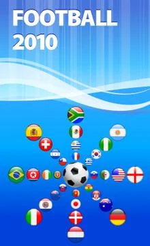 Soccer poster with Flag Buttons Stock Illustration