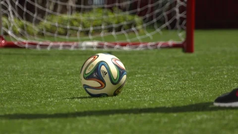 Soccer practice goal shot smooth slow mo Stock Footage 70788705