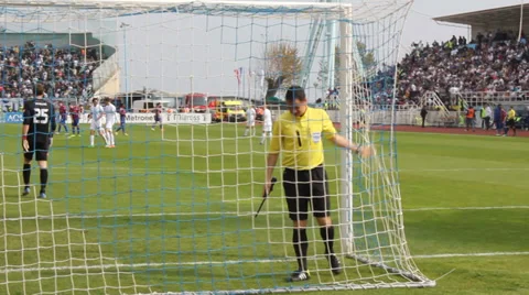 Soccer referee assistant Stock Footage 37013221