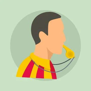 Soccer referee background, flat style Stock Illustration