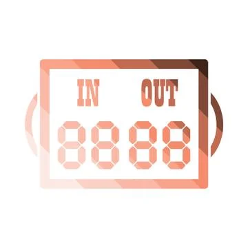 Soccer referee replace scoreboard  icon Stock Illustration