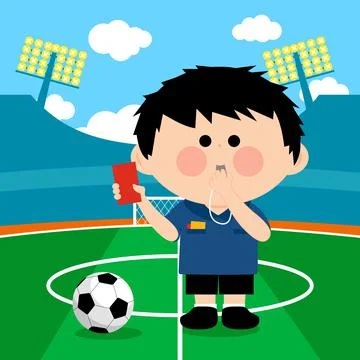 Soccer referee at a stadium. Vector illustration Stock Illustration