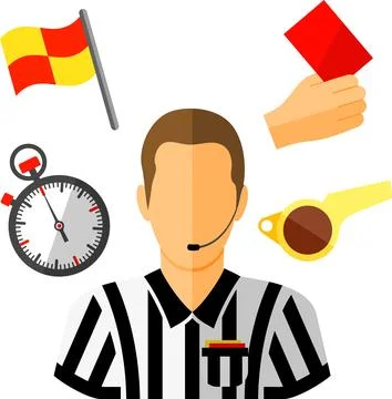 Soccer Refereeing Stock Illustration