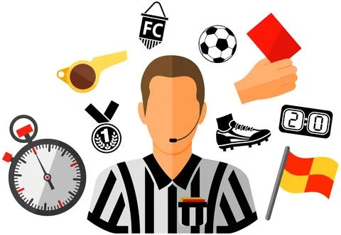 Soccer Refereeing Stock Illustration