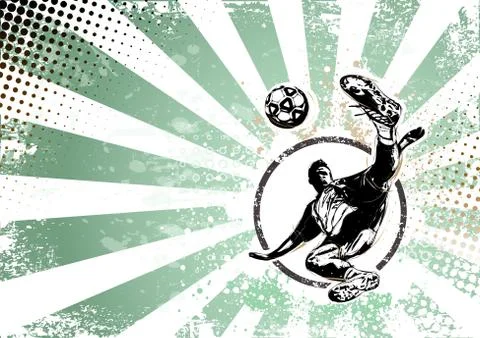 Soccer retro poster background Stock Illustration
