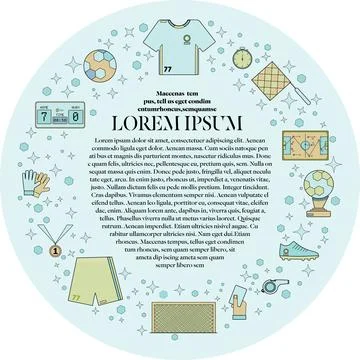 Soccer round frame with text Stock Illustration