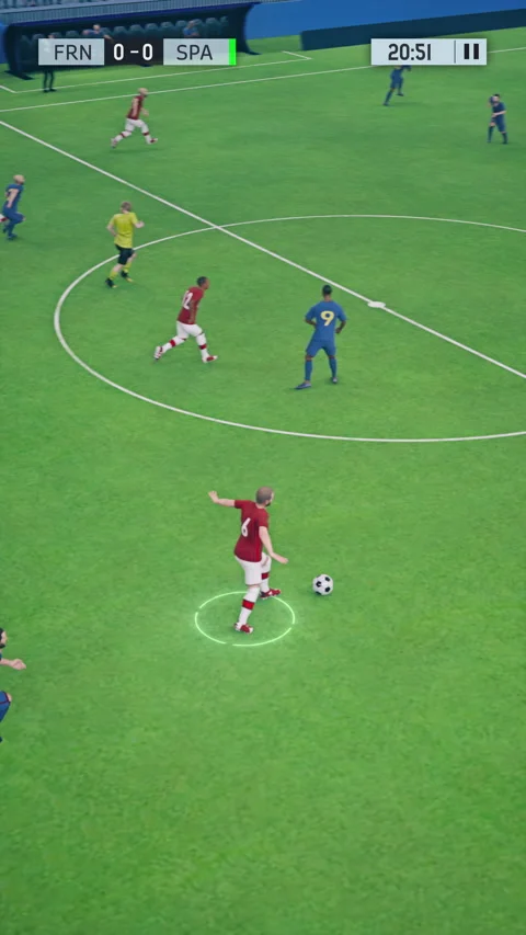 Soccer scene: a dramatic vertical game replay in stormy match visuals, for virtu Stock Footage 318305836