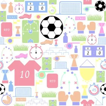 Soccer seamless pattern background icon. Stock Illustration