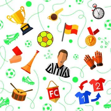 Soccer Seamless Pattern Stock Illustration