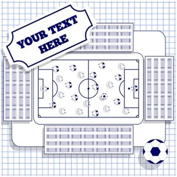 Soccer on the sheet in a cage. Stock Illustration