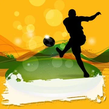 Soccer shooting Stock Illustration