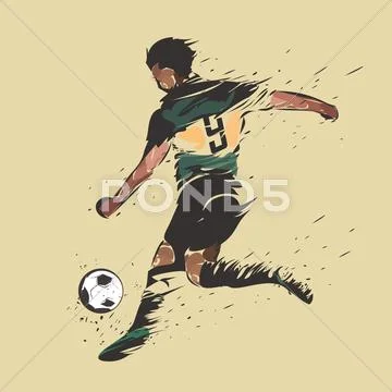 Soccer shooting ink splash Stock Illustration