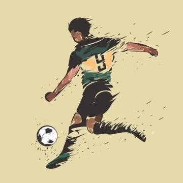 Soccer shooting ink splash Stock Illustration
