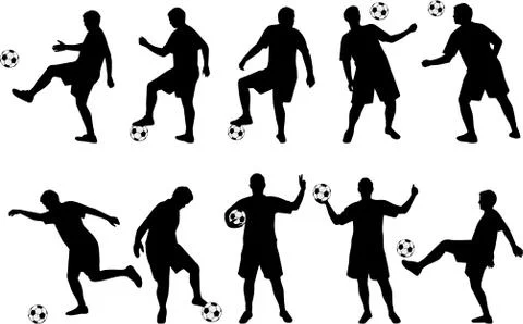 Soccer silhouettes Stock Illustration