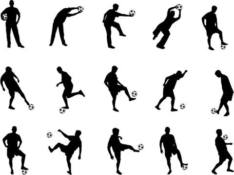Soccer silhouettes Illustrazione stock