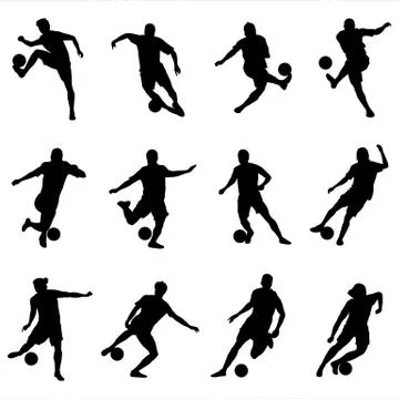 Soccer silhouettes pack Stock Illustration